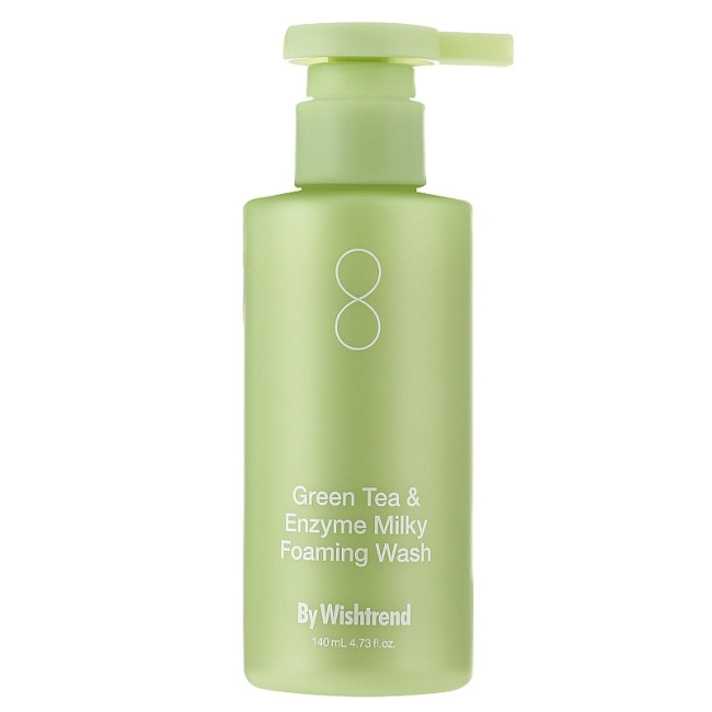 Пенка для умывания с зеленым чаем и энзимами By Wishtrend Green Tea & Enzyme Milky Foaming Wash 140 ml, фото 1